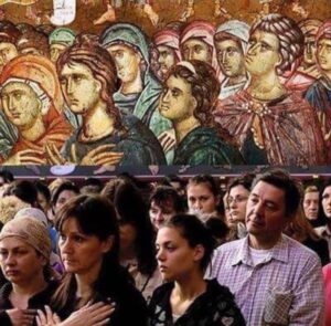Orthodox worship traditions - Icon comparison with congregation